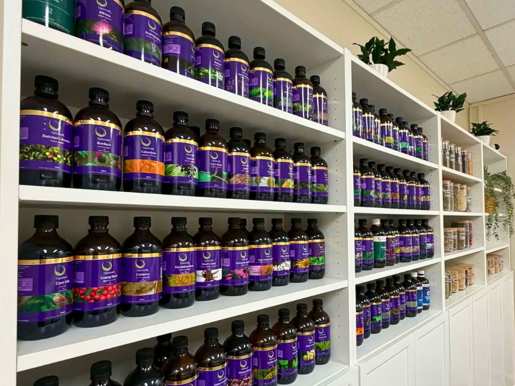 In-house herbal dispensary at Health Haven - herbal medicine and supplements are included and dispensed on site as part of every pathway program